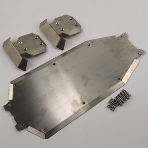 Stainless Steel Center Gear Box Bottom Protector and Front/Rear Differential Fender  for 1/8 Traxxas Sledge Monster Truck (Skid Plate)