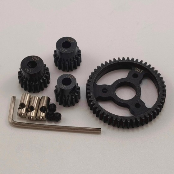 Hardened Spur & Pinion Gear Set (50T/15T/17T/19T) for Traxxas Slash Rustler 4x4