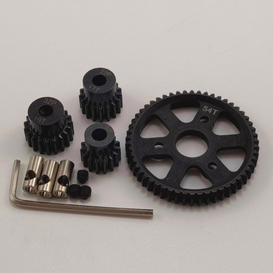 Hardened Spur & Pinion Gear Set (54T/15T/17T/19T) for Traxxas Slash Rustler 4x4