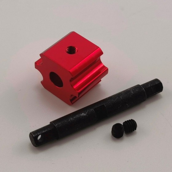 Alloy Differential Locker with Metal Shaft for TRAXXAS Slash 1/10 4WD Rustler HOSS 90076-4 XO-1 TSM Deegan - Red