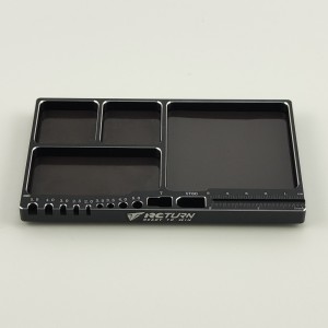 Alloy Multifunctional Screw & Parts Tray - Black Screw Length (0-5cm) & Size (M2.0-5.0) Measuring  Soldering Jigs for Bullet 3.0-5.0mm, XT60, T-Pug/Deans,  Size: 159*100x11mm  Weight: 214g