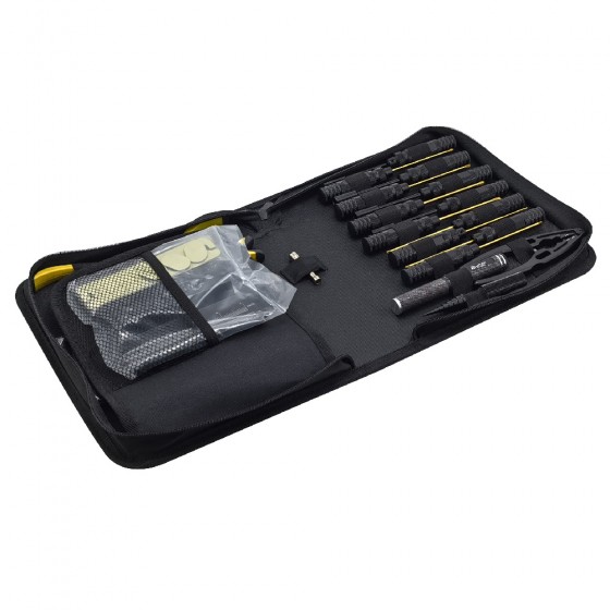 Complete 23 in 1 RC Car Tool Kit with Carrying Bag & Tool Stand: Black