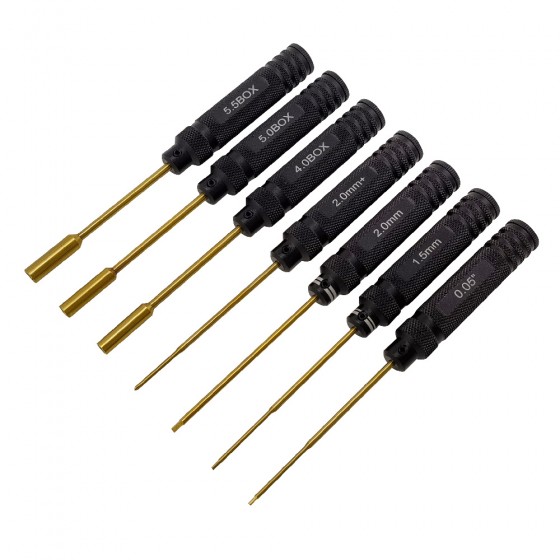 Classic Hex Allen Wrench & Phil & Nut Driver Set for 1/18 1/24 RC Crawler TRX4M SCX24 FCX24 - Black 4pcs 