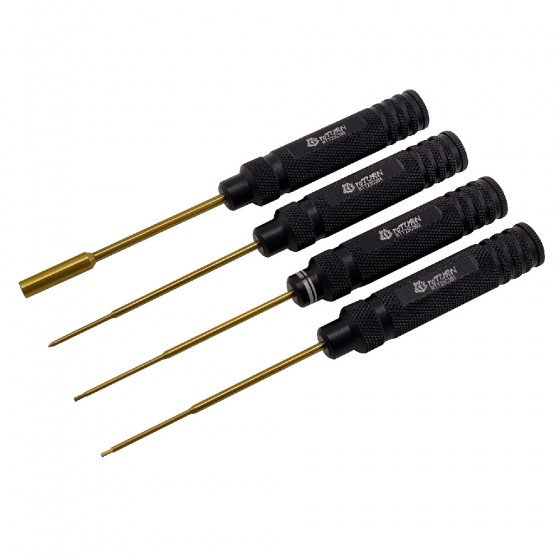 Classic Hex Allen Wrench & Phil & Nut Driver Set for 1/18 1/24 RC Crawler TRX4M SCX24 FCX24 - Black 4pcs RTT23C3B1 Hex0.05