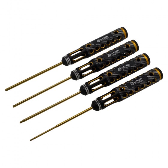 Premium Allen Wrench Set 4pcs: Gold Pen RTT23C1GDA Hex1.5 x 187mm RTT23C1GDB Hex2.0 x 187mm RTT23C1GDC Hex2.5 x 187mm RTT23C1GDD Hex3.0 x 187mm Tit-Coated Tips 4pcs/set