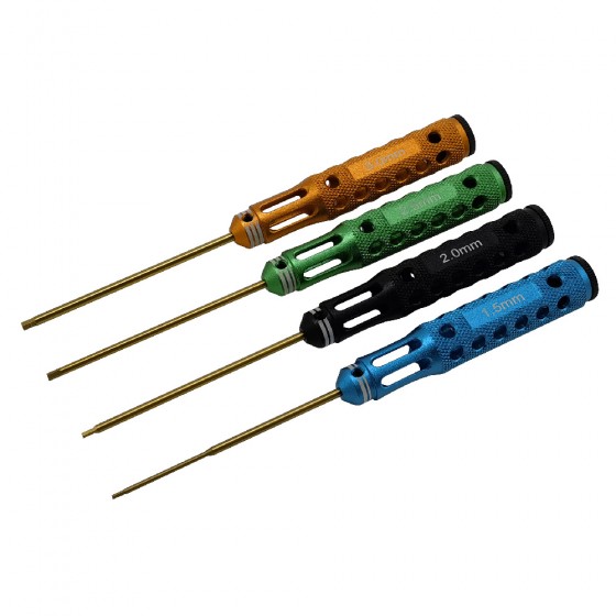 Premium Allen Wrench Set 4pcs: Four Color Pen RTT23C2FCA Hex1.5 x 187mm RTT23C2FCB Hex2.0 x 187mm RTT23C2FCC Hex2.5 x 187mm RTT23C2FCD Hex3.0 x 187mm Tit-Coated Tips 4pcs/set