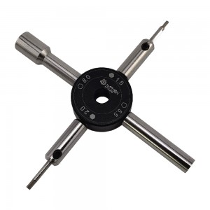 4-in-1 Multi Cross Nut(5.5/8.0) & Hex(1.5/2.0) Wrench: Black 1pc