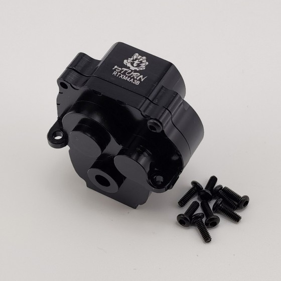 Alloy Center Gear Box Housing Set for TRX-4M 1/18th Scale Crawler: Black (Transmission Gear Case)