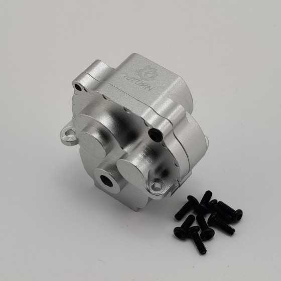 Alloy Center Gear Box Housing Set for TRX-4M 1/18th Scale Crawler: Silver (Transmission Gear Case)