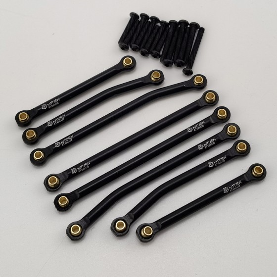 Alloy Suspension Links Set for TRX-4M 1/18th Scale Crawler: Black