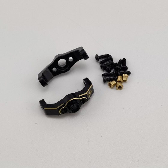 Black Brass Front C Hub / Spindle Carrier Set for TRX-4M 1/18th Scale Crawler (Steering Mount Set / Castor Block) 5g/pc