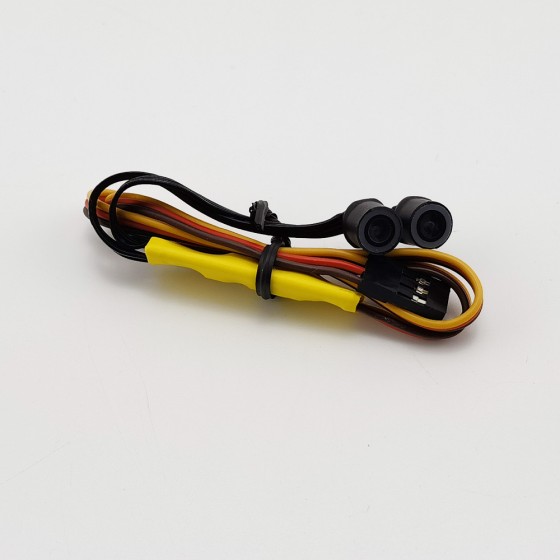 RC Headlight Set for TRX-4M 1/18th Scale Crawler: White Ring 7.5x7.5x7.5mm 3rd Channel Switch 12 Lighting Modes