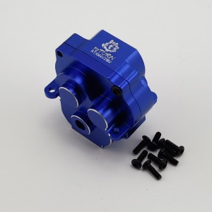 V2 Alloy Center Gear Box Housing Set for TRX-4M 1/18th Scale Crawler: Blue (Transmission Gear Case)
