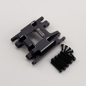 V2 Alloy Center Gear Box Mount for TRX-4M 1/18th Scale Crawler: Black (Transmission Case Mount)