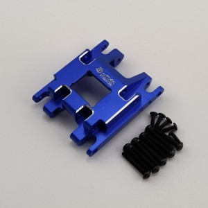 V2 Alloy Center Gear Box Mount for TRX-4M 1/18th Scale Crawler: Blue (Transmission Case Mount)