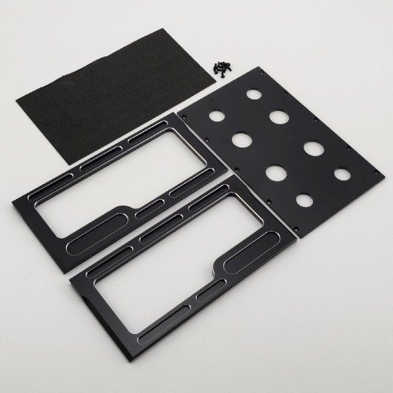 Alloy RC Car Stand Kits for Rc Car Repair Display for 1/8 On Road Car: Black 200x125x96mm Unassemblied (Pit RC Repair Work Stand)