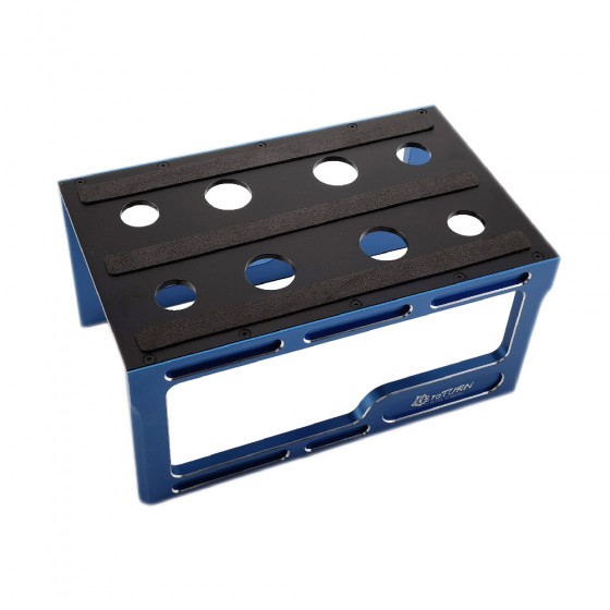Alloy RC Car Stand Kits for Rc Car Repair Display for 1/8 On Road Car: Blue 200x125x96mm Unassemblied (Pit RC Repair Work Stand)