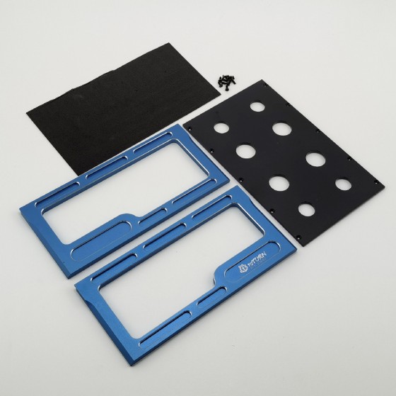 Alloy RC Car Stand Kits for Rc Car Repair Display for 1/8 On Road Car: Blue 200x125x96mm Unassemblied (Pit RC Repair Work Stand)