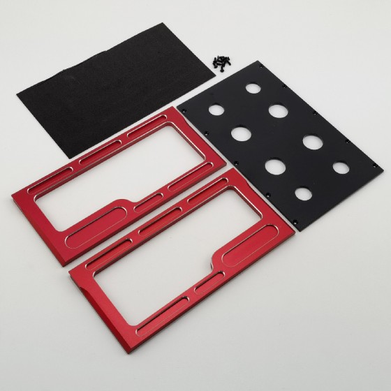 Alloy RC Car Stand Kits for Rc Car Repair Display for 1/8 On Road Car: Red 200x125x96mm Unassemblied (Pit RC Repair Work Stand)