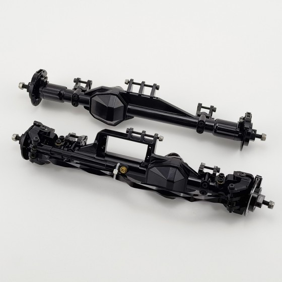 Metal Complete Assembled Axle w/ heavy Duty Gears & Truss & Steering Knuckle for Axial RBX10 Ryft: Black