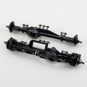 Metal Complete Assembled Axle w/ heavy Duty Gears & Truss & Steering Knuckle for Axial RBX10 Ryft: Black