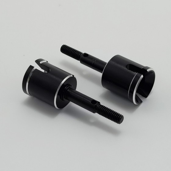 V2 Aluminum Wheel Axle for TT02: Black 2pcs/set
