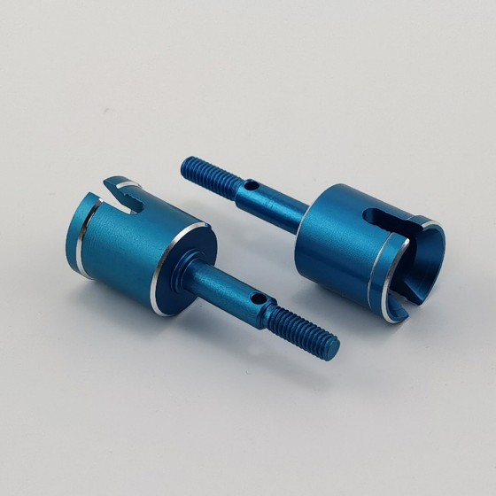 V2 Aluminum Wheel Axle for TT02: Blue 2pcs/set