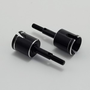 V2 Aluminum Wheel Axle for TT02: Black 2pcs/set