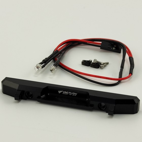 Alloy Rear Bumper Set with LED Lights for SCX24 (Front Bumper Fairlead Light Buckets)