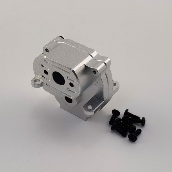 V3 Alloy Center Gear Box Housing Set for TRX-4M 1/18th Scale Crawler: Silver (Transmission Gear Case)
