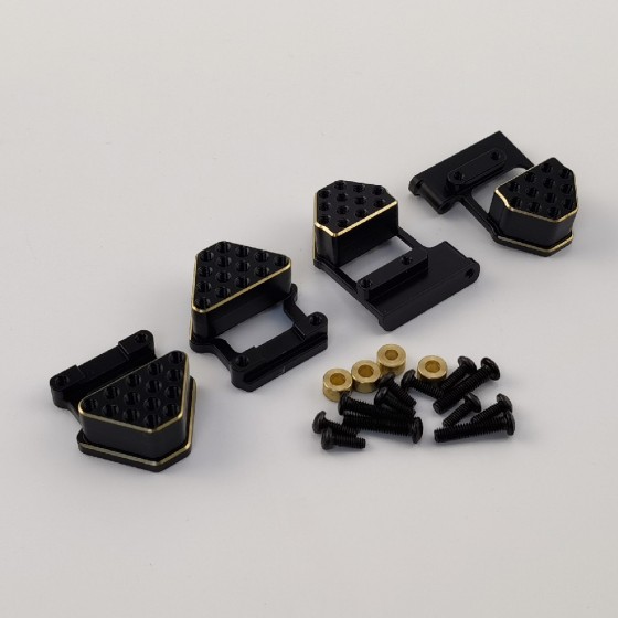 Black Brass Front & Rear Shock Tower for TRX-4M 1/18th Scale Crawler (Front & Rear Adjustable Shock Towers)