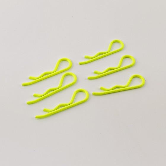 Metallic Body Clips for 1/8 1/5 RC Car: Fluorescent Yellow Rod Dia: 1.8mm Length: 40mm 6pcs/bag