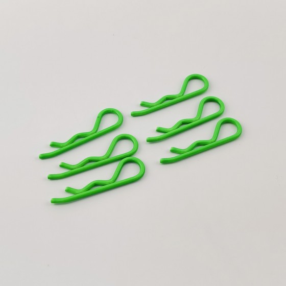 Metallic Body Clips for 1/8 1/5 RC Car: Fluorescent Green Rod Dia: 1.8mm Length: 40mm 6pcs/bag