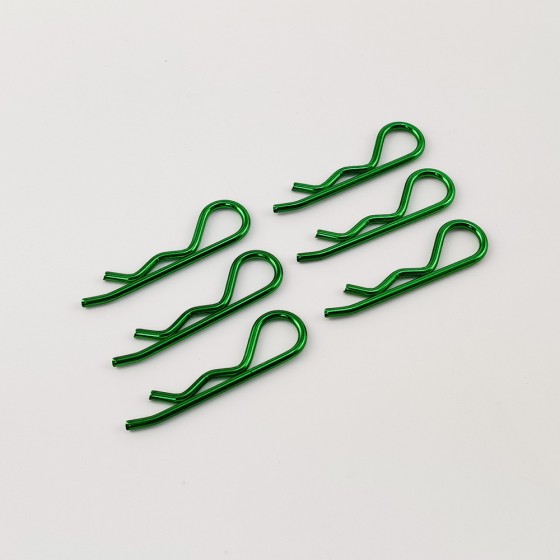 Alloy Body Clips for 1/8 1/5 RC Car: Green Rod Dia: 1.7mm Length: 40mm 6pcs/bag