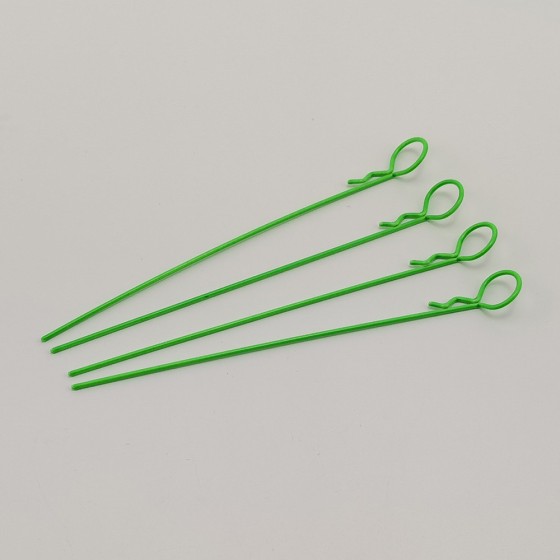 Big Ring Extra Long Metallic Body Clips for 1/10 RC Car: Fluorescent Green Rod Dia: 1.2mm Length: 120mm Ring Dia: 12.5mm 4pcs/bag