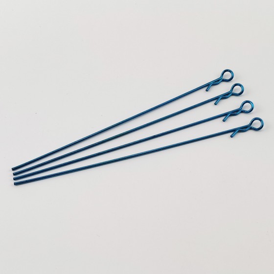 Alloy Small Ring Extra Long Metallic Body Clips for 1/10 RC Car: SkyBlue Rod Dia: 1.1mm Length: 120mm Ring Dia: 6.3mm 4pcs/bag