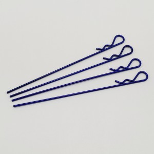 Alloy Extra Long Body Clips for 1/8 1/5 RC Touring Car: Blue Rod Dia: 1.7mm Length: 140mm 4pcs/bag