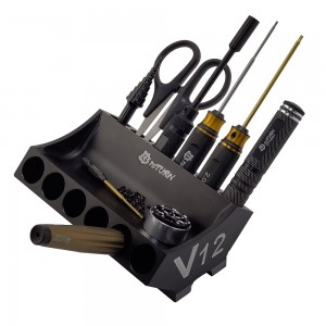 Alloy Scale V12 Engine RC Tool Stand / Screw Tray for RC Cars: Black 154x105x57mm 732g