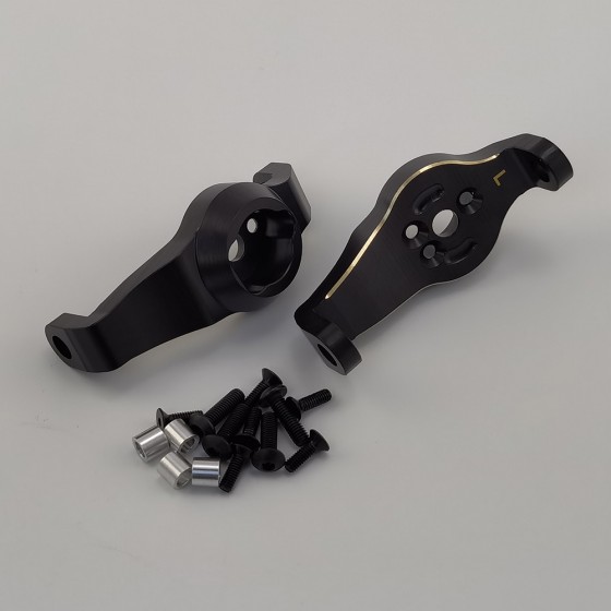 V2 Black Brass Front C Hub / Spindle Carrier Set for TRX-4 / TRX4 1/10th Scale Crawler (Steering Mount Set / Castor Block) 43g/pc 2pcs/set