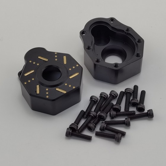 V2 Black Brass Rear/Front Outer Portal Housing for TRX-4 / TRX4 1/10th Scale Crawler 45.3g/pc 2pcs/set
