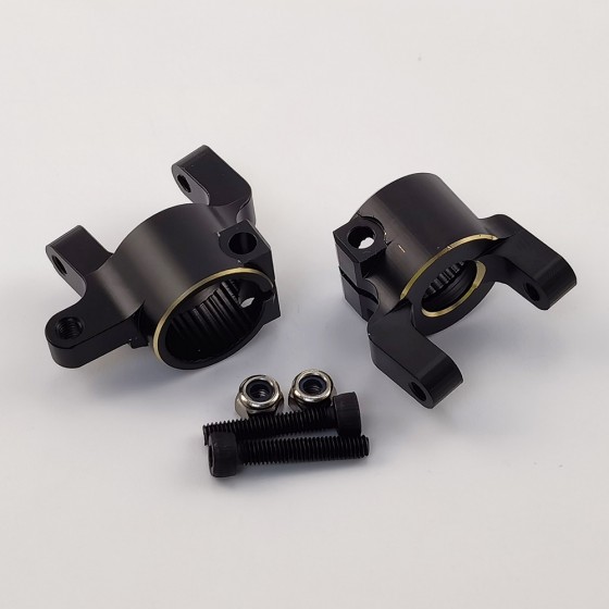 V2 Black Brass Rear Lockout Set for Axial SCX10 II 1/10th Scale Crawler / AR44 Axle (Steering Mount Set / Castor Block) 16.5/14g/pc 2pcs/set