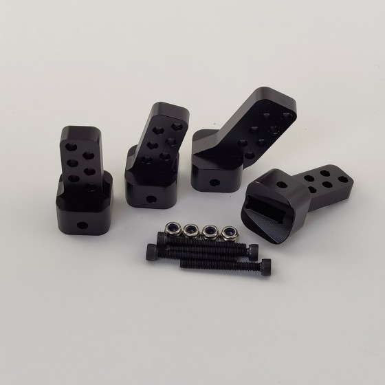 Alloy 4 Angles AR44 Axle Rear Upper Chassis Link Riser / Anti-squat Mount for 1/10 RC Rigs Crawler Axial SCX10 II: Black 4pcs/set