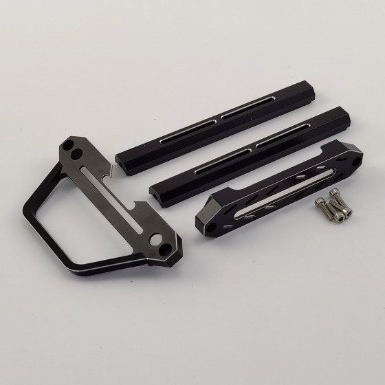 Alloy Transmitter Carrying Handle Protector Bevel / Controller Screen Frame Armor for Flysky NB4 / Noble Lite / PRO: Black