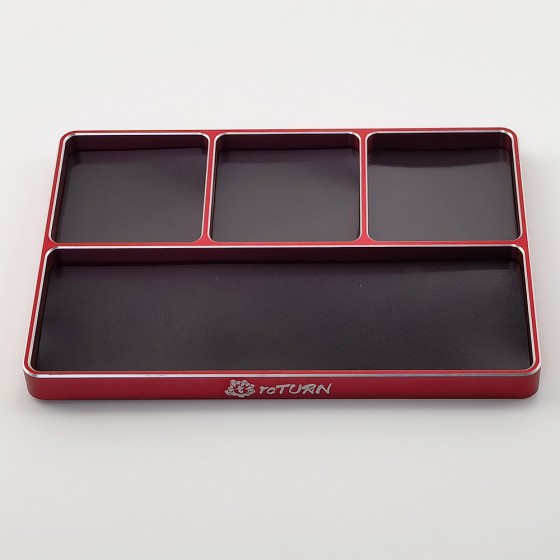 Alloy RC Week Magnetic Screw Tray 128x89x10mm: Red