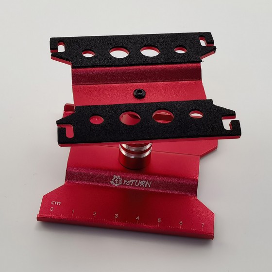 Rotating RC Car Stand for Mini / Micro Crawler 1/18 1/24 Rc Car Repair Assembly Display: Red 78*77mm Height: 55-83mm