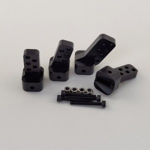 Alloy 4 Angles AR44 Axle Rear Upper Chassis Link Riser / Anti-squat Mount for 1/10 RC Rigs Crawler Axial SCX10 II: Black 4pcs/set