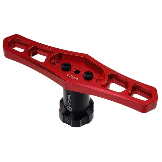 Aluminium 17mm Wheel Nut Wrench Socket | Alloy 17mm Hex Nuts Wrench  RTT31001A: Red Handle / RCT 17mm Wheel Nut Spanner - RCTT31001A