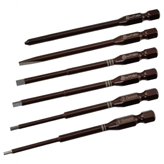 Classic RC Power Tool Tips 6pcs (6.35mm/1/4) Hex1.5/2.0/ 2.5/3.0mm Phil4.0mm+ Flat4.0mm- : Red L=85mm, 6pcs/set