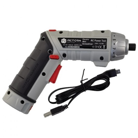 P6 RC Power Tool Electric Mini Screwdriver  3.6v, 1300mAh, 180rpm, 3.5Nm, Lock Chuck 6.35mm Hex, 400g weight, 18650 Battery