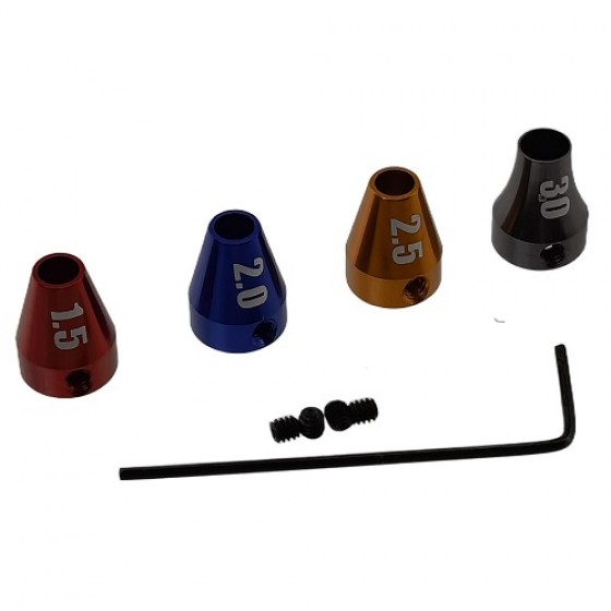 Aluminum Tip Size Color Caps / Hex Wrench Collar Set for Allen Wrench Hex Set / Screwdriver Tips Bore Dia: 1.5/2.0/2.5: Dia3.0mm 3.0: Dia 3.5mm